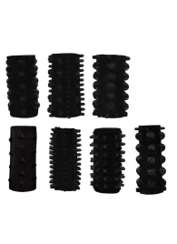 Набор из 7 черных насадок PENIS SLEEVES SET - Dream Toys - в Набережных Челнах купить с доставкой