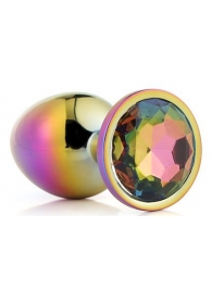 Голографическая анальная втулка с радужным кристаллом - 7,1 см. - Dream Toys - купить с доставкой в Набережных Челнах