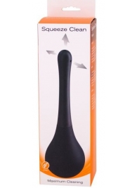 Черный анальный душ SQUEEZE CLEAN с закругленным наконечником - Seven Creations - купить с доставкой в Набережных Челнах