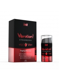 Жидкий интимный гель с эффектом вибрации Vibration! Strawberry - 15 мл. - INTT - купить с доставкой в Набережных Челнах