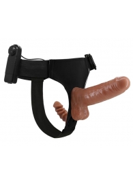 Страпон с вагинальной пробкой и вибрацией Ultra Passionate Harness - 16 см. - Baile - купить с доставкой в Набережных Челнах