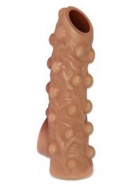 Телесная насадка с бугорками и открытой головкой Nude Sleeve M - 12 см. - KOKOS - в Набережных Челнах купить с доставкой