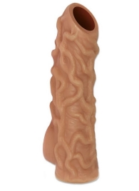 Телесная насадка с венками и открытой головкой Nude Sleeve M - 12 см. - KOKOS - в Набережных Челнах купить с доставкой