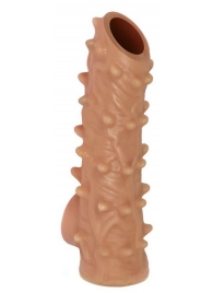 Телесная насадка с шипами и открытой головкой Nude Sleeve M - 12 см. - KOKOS - в Набережных Челнах купить с доставкой