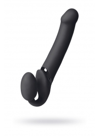 Черный безремневой вибрострапон Vibrating Bendable Strap-On L - Strap-on-me - купить с доставкой в Набережных Челнах