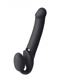 Черный безремневой вибрострапон Vibrating Bendable Strap-On L - Strap-on-me - купить с доставкой в Набережных Челнах