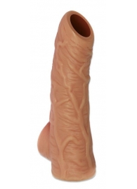 Телесная открытая насадка-реалистик с подхватом мошонки Nude Sleeve S - 10 см. - KOKOS - в Набережных Челнах купить с доставкой