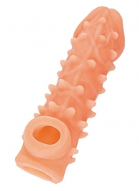Телесная закрытая насадка с пупырышками Cock Sleeve Size L - 17,6 см. - KOKOS - в Набережных Челнах купить с доставкой