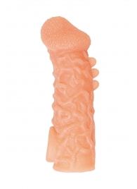 Телесная закрытая насадка с шершавой головкой Cock Sleeve Size M - 15,6 см. - KOKOS - в Набережных Челнах купить с доставкой