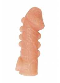 Телесная закрытая насадка с шишечками Cock Sleeve Size L - 17,6 см. - KOKOS - в Набережных Челнах купить с доставкой