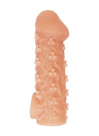 Телесная закрытая насадка с пучками шишечек Cock Sleeve Size S - 13,8 см. - KOKOS - в Набережных Челнах купить с доставкой