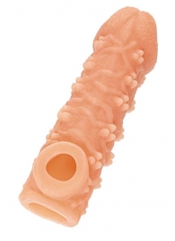Телесная закрытая насадка с пучками шишечек Cock Sleeve Size M - 15,6 см. - KOKOS - в Набережных Челнах купить с доставкой