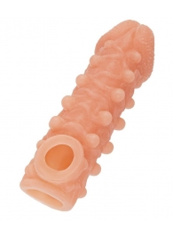 Телесная закрытая насадка с шариками Cock Sleeve Size M - 15,6 см. - KOKOS - в Набережных Челнах купить с доставкой