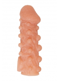 Телесная закрытая насадка с шариками Cock Sleeve Size L - 17,6 см. - KOKOS - в Набережных Челнах купить с доставкой