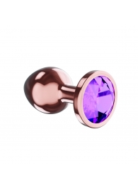 Пробка цвета розового золота с фиолетовым кристаллом Diamond Amethyst Shine S - 7,2 см. - Lola Games - купить с доставкой в Набережных Челнах