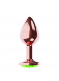 Пробка цвета розового золота с лаймовым кристаллом Diamond Emerald Shine S - 7,2 см. - Lola Games - купить с доставкой в Набережных Челнах