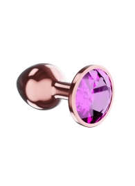 Пробка цвета розового золота с лиловым кристаллом Diamond Quartz Shine L - 8,3 см. - Lola Games - купить с доставкой в Набережных Челнах