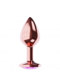 Пробка цвета розового золота с лиловым кристаллом Diamond Quartz Shine L - 8,3 см. - Lola Games - купить с доставкой в Набережных Челнах