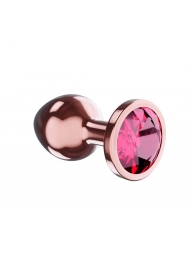 Пробка цвета розового золота с малиновым кристаллом Diamond Ruby Shine S - 7,2 см. - Lola Games - купить с доставкой в Набережных Челнах