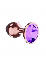 Пробка цвета розового золота с фиолетовым кристаллом Diamond Amethyst Shine L - 8,3 см. - Lola Games - купить с доставкой в Набережных Челнах