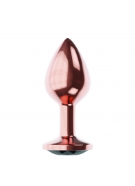 Пробка цвета розового золота с черным кристаллом Diamond Jet Shine L - 8,3 см. - Lola Games - купить с доставкой в Набережных Челнах