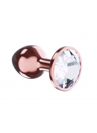 Пробка цвета розового золота с прозрачным кристаллом Diamond Moonstone Shine L - 8,3 см. - Lola Games - купить с доставкой в Набережных Челнах