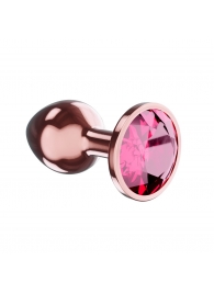 Пробка цвета розового золота с малиновым кристаллом Diamond Ruby Shine L - 8,3 см. - Lola Games - купить с доставкой в Набережных Челнах