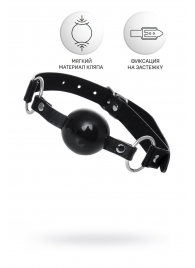 Черный кляп-шар на кожаных ремешках Anonymo - ToyFa - купить с доставкой в Набережных Челнах