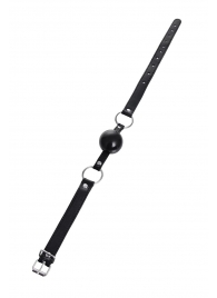 Черный кляп-шар на кожаных ремешках Anonymo - ToyFa - купить с доставкой в Набережных Челнах