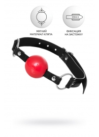 Красный кляп-шар на черных ремешках Anonymo - ToyFa - купить с доставкой в Набережных Челнах