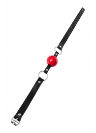 Красный кляп-шар на черных ремешках Anonymo - ToyFa - купить с доставкой в Набережных Челнах