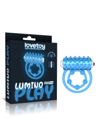 Голубое, светящееся в темноте виброкольцо Lumino Play Vibrating Penis Ring - Lovetoy - в Набережных Челнах купить с доставкой