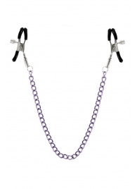 Зажимы для сосков с фиолетовой цепочкой Sweet Caress Nipple Chain - Sweet Caress - купить с доставкой в Набережных Челнах