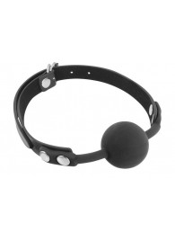 Черный силиконовый кляп-шарик на ремешках - Fetish Tentation - купить с доставкой в Набережных Челнах