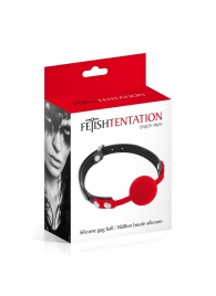 Красный кляп-шарик на черных ремешках - Fetish Tentation - купить с доставкой в Набережных Челнах