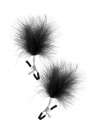 Зажимы на соски с черными пуховыми кисточками Sweet Caress Feather Nipple Clumps - Sweet Caress - купить с доставкой в Набережных Челнах