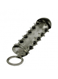 Дымчатая стимулирующая насадка с закрытой головкой SAMURAI PENIS SLEEVE BLACK - 14,5 см. - NMC - в Набережных Челнах купить с доставкой