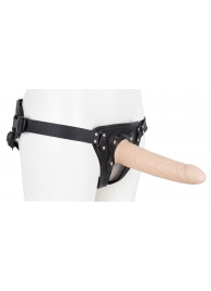 Пустотелый страпон Harness CLASSIC с бандажом - 19,5 см. - LOVETOY (А-Полимер) - купить с доставкой в Набережных Челнах
