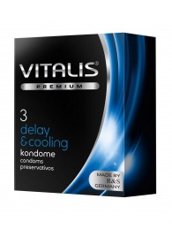 Презервативы VITALIS PREMIUM delay   cooling с охлаждающим эффектом - 3 шт. - Vitalis - купить с доставкой в Набережных Челнах