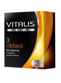 Ребристые презервативы VITALIS PREMIUM ribbed - 3 шт. - Vitalis - купить с доставкой в Набережных Челнах