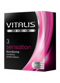 Презервативы с пупырышками и кольцами VITALIS PREMIUM sensation - 3 шт. - Vitalis - купить с доставкой в Набережных Челнах