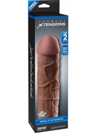 Коричневая насадка Mega 2  Extension - 20,3 см. - Pipedream - в Набережных Челнах купить с доставкой