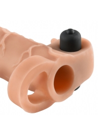 Телесная вибронасадка с кольцом Vibrating Real Feel 2 Extension - 16 см. - Pipedream - в Набережных Челнах купить с доставкой