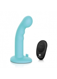 Голубая изогнутая насадка 6in Remote Control Ripple P-Spot G-Spot на черных трусиках - 16 см. - Pegasus - купить с доставкой в Набережных Челнах