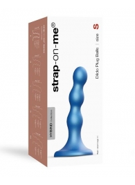 Голубая насадка Strap-On-Me Dildo Plug Balls size S - Strap-on-me - купить с доставкой в Набережных Челнах