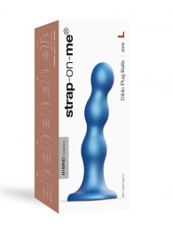Голубая насадка Strap-On-Me Dildo Plug Balls size L - Strap-on-me - купить с доставкой в Набережных Челнах
