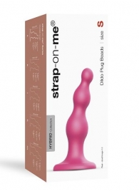 Розовая насадка Strap-On-Me Dildo Plug Beads size S - Strap-on-me - купить с доставкой в Набережных Челнах
