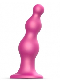 Розовая насадка Strap-On-Me Dildo Plug Beads size L - Strap-on-me - купить с доставкой в Набережных Челнах