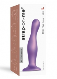 Фиолетовая насадка Strap-On-Me Dildo Plug Curvy size L - Strap-on-me - купить с доставкой в Набережных Челнах