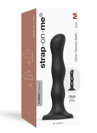 Черная насадка Strap-On-Me Dildo Geisha Balls size M - Strap-on-me - купить с доставкой в Набережных Челнах